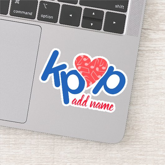 Liefde Kpop Naam Sticker in Rood & Blauw (Detail)