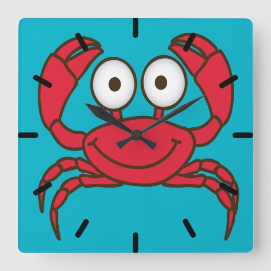 Liefde krab vierkante klok (Voorkant)