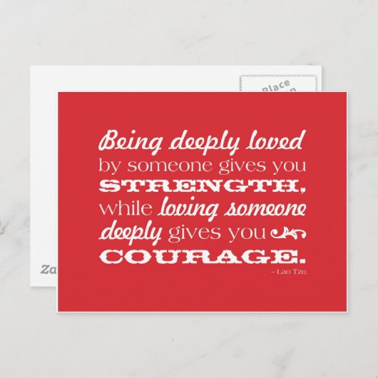 Liefde = kracht en moed briefkaart (Voorkant / Achterkant)
