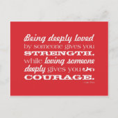 Liefde = kracht en moed briefkaart (Voorkant)