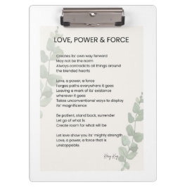 Liefde, kracht, kracht Gedicht Klembord