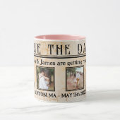 Liefde Krantenfoto Save the Date Mok (Midden)