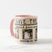 Liefde Krantenfoto Save the Date Mok (Voorkant links)