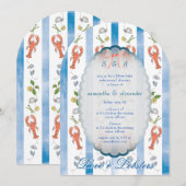 Liefde & Kreeft Coquette Wedding Repetitie Diner Kaart (Voorkant / Achterkant)