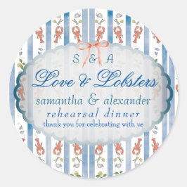 Liefde & Kreeft Coquette Wedding Repetitie Diner Ronde Sticker