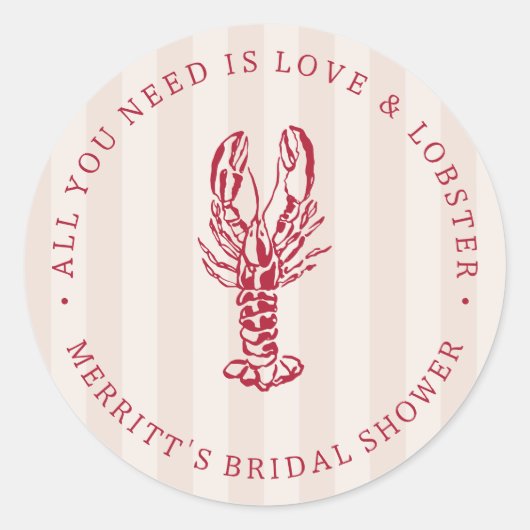 Liefde & Kreeft | Trouwfeest Favoriet Ronde Sticker (Voorkant)