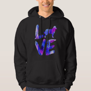 Liefde Kroatische Sheepdog Waterverf Blauwe Hond M Hoodie