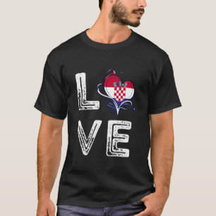 Liefde Kroatische Vlag Pride Kroatië Roots Proud H T-shirt