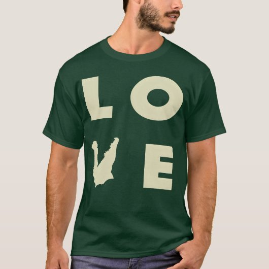 Liefde Krokodil cadeau T-shirt (Voorkant)