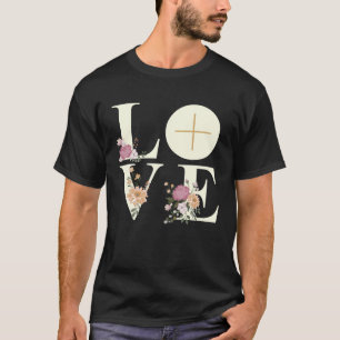 Liefde Kruis Bloemrijke Eucharistie Liturgie Katho T-shirt