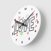 Liefde kunst met hart ronde klok (Hoek)