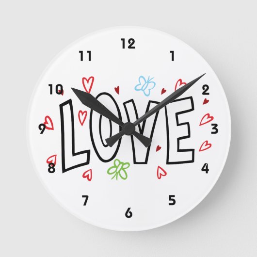 Liefde kunst met hart ronde klok (Voorkant)