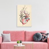 Liefde kunst Surreal Anatomische harten Bloemen Vi Canvas Afdruk (Insitu (Woonkamer))