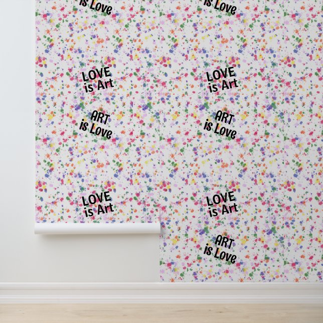 Liefde Kunst Verfspatten Waterverf Behang (Applicatie)