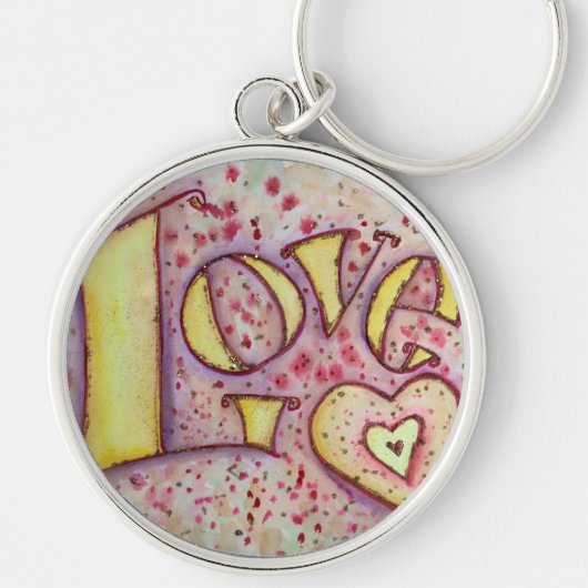 Liefde Kunst Woord Sleutelhanger (Voorkant)