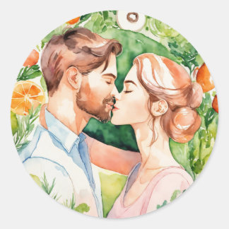 Liefde Kus Gelukzaligheid Ronde Sticker