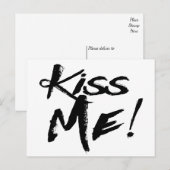 liefde kus me zwart en wit briefkaart (Voorkant / Achterkant)