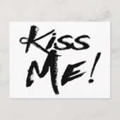 liefde kus me zwart en wit briefkaart (Voorkant)