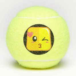 Liefde Kus Vierkant Emoji Gezicht Plezier Sport Tennisballen