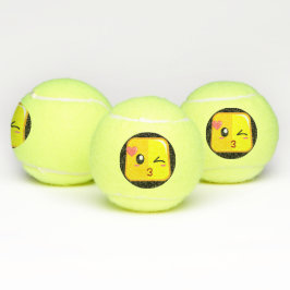 Liefde Kus Vierkant Emoji Gezicht Plezier Sport Tennisballen