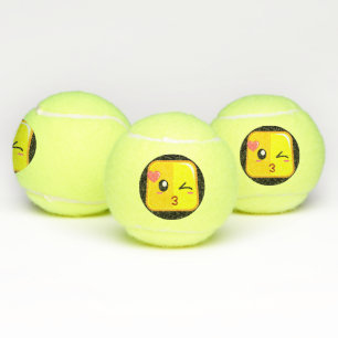 Liefde Kus Vierkant Emoji Gezicht Plezier Sport Tennisballen