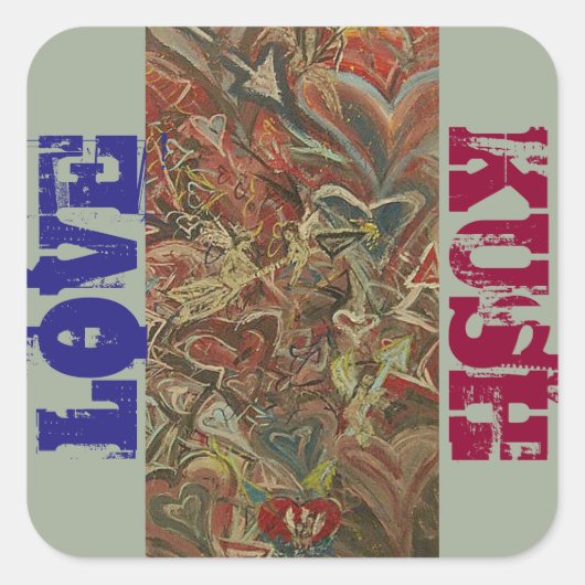 LIEFDE KUSH VIERKANTE STICKER (Voorkant)