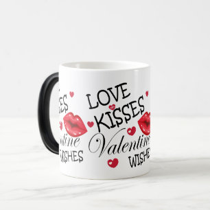 Liefde kussen en valentijn wensen magische mok