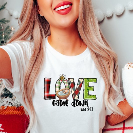 Liefde kwam naar beneden Kerstmis T-shirt