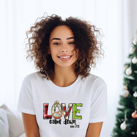 Liefde kwam naar beneden Kerstmis T-shirt