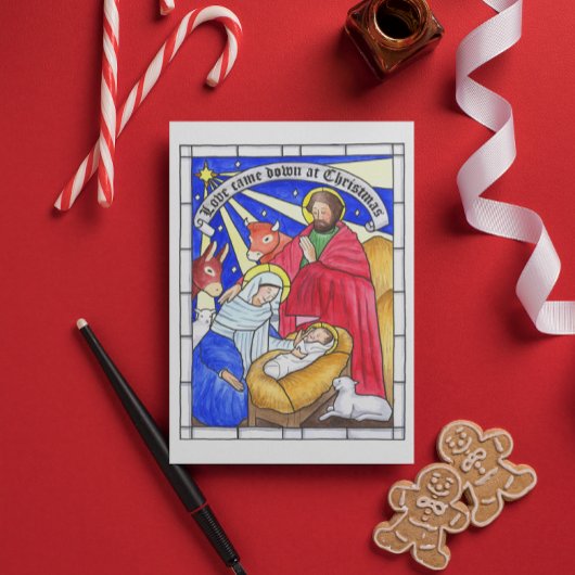 Liefde kwam neer op kerst Inspirerend Briefkaart