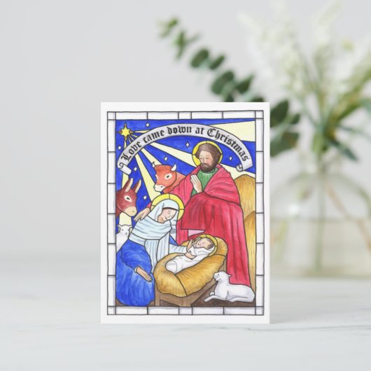 Liefde kwam neer op kerst Inspirerend Briefkaart (Staand voorkant)