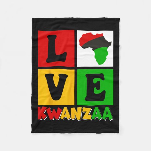 Liefde Kwanzaa Afrikaanse Erfgoedvlag Fleece Deken (Voorkant)