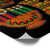 Liefde Kwanzaa Kinara Principes Kaarsen Pan Afrika Poster (Hoek)