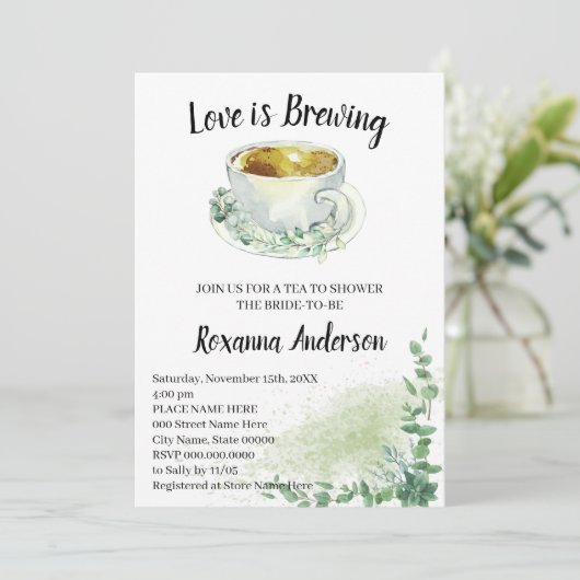 Liefde kweekt het Eucalyptus Tea-Vrijgezellenfeest Kaart (Staand voorkant)