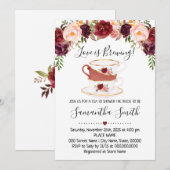 Liefde kweekt thee doucheuitnodiging feestdagenkaart (Voorkant / Achterkant)