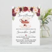 Liefde kweekt thee doucheuitnodiging feestdagenkaart (Staand voorkant)