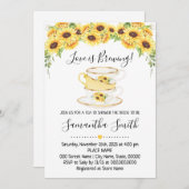 Liefde kweekt thee zonnebloemen doucheuitnodiging feestdagenkaart (Voorkant / Achterkant)