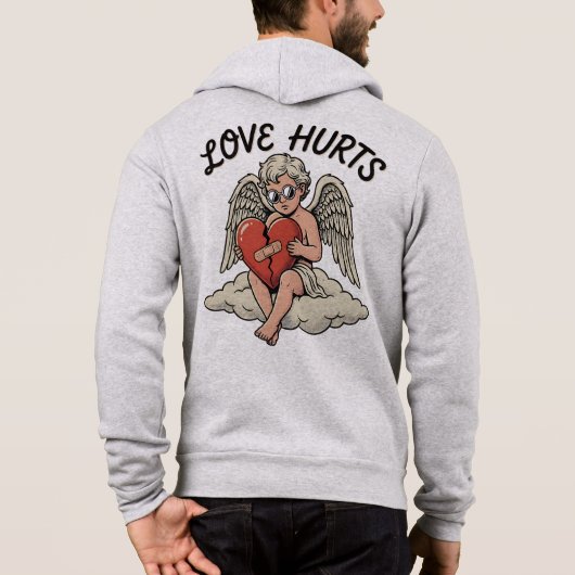 Liefde Kwetst Cupido Engel Hoodie (Achterkant)
