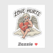 Liefde Kwetst Cupido Engel Sticker (Vel)