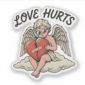 Liefde Kwetst Cupido Engel Sticker (Voorkant)