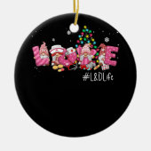 Liefde L En D Leven Kerstmis Gnome Verpleegster Xm Keramisch Ornament (Voorkant)