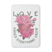 Liefde laat alles groeien – Romantische Bloemenkun Badmat (Voorkant Verticaal)