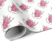 Liefde laat alles groeien – Romantische Bloemenkun Cadeaupapier (Rol Hoek)