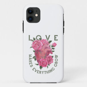 Liefde laat alles groeien – Romantische Bloemenkun Case-Mate iPhone Case