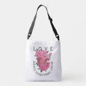 Liefde laat alles groeien – Romantische Bloemenkun Crossbody Tas (Achterkant)