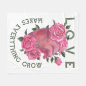 Liefde laat alles groeien – Romantische Bloemenkun Fleece Deken (Voorkant (Horizontaal))
