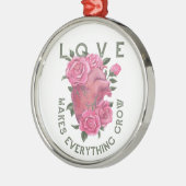 Liefde laat alles groeien – Romantische Bloemenkun Metalen Ornament (Links)