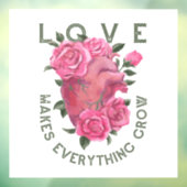 Liefde laat alles groeien – Romantische Bloemenkun Raamsticker (Vel 3)