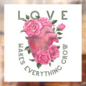 Liefde laat alles groeien – Romantische Bloemenkun Raamsticker (Vel 2)