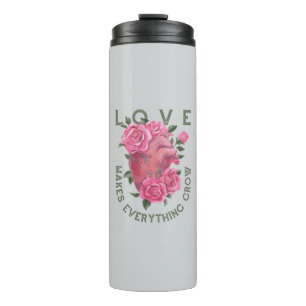 Liefde laat alles groeien – Romantische Bloemenkun Thermosbeker